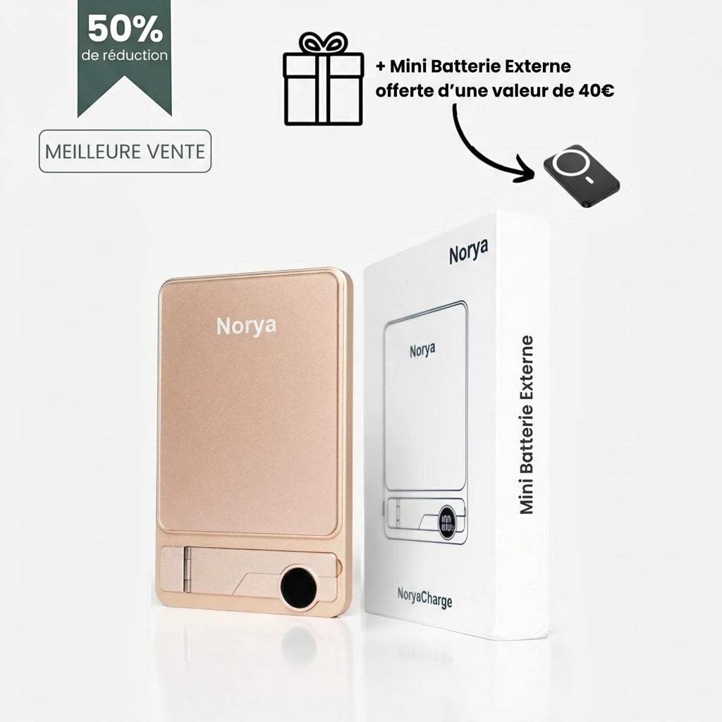 NoryaCharge – La batterie externe magnétique avec protection contre la surchauffe