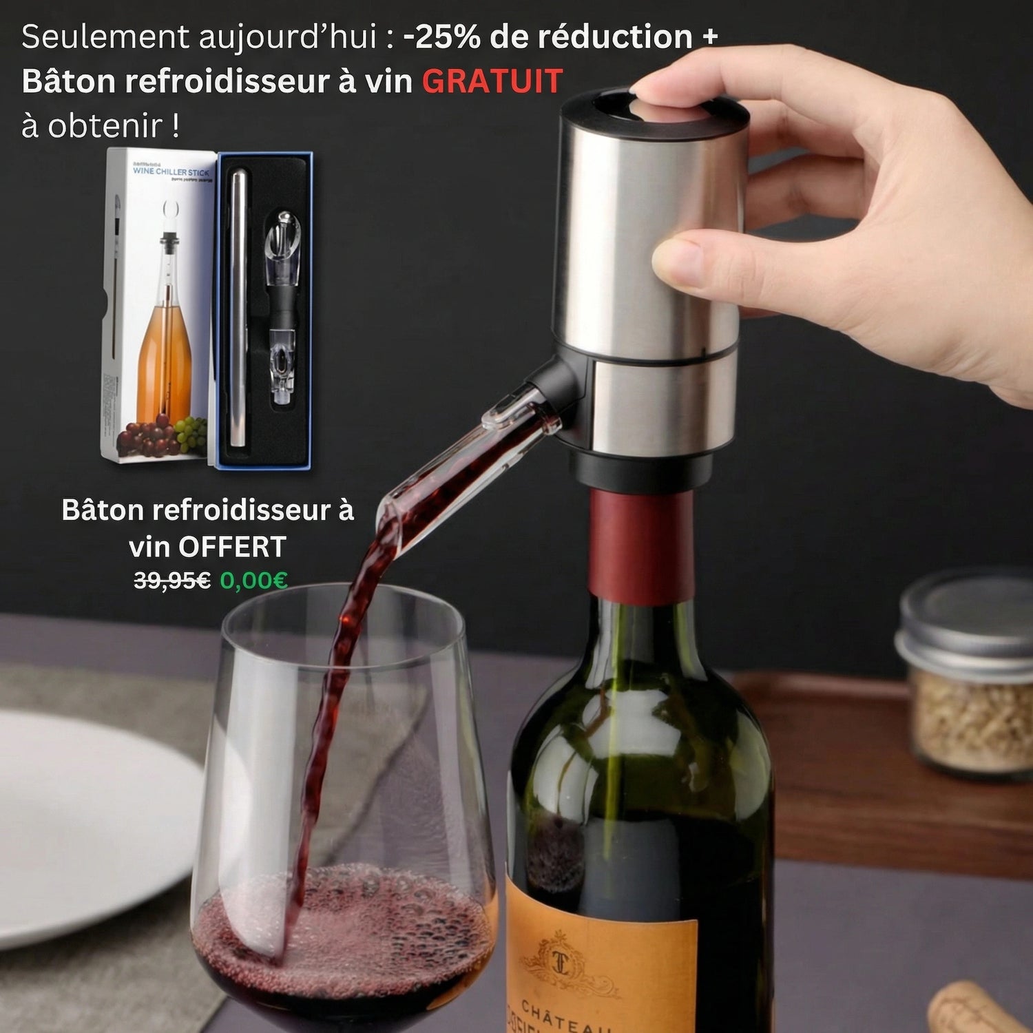 Vinera™ – Le décanteur premium automatique avec aération & bec verseur