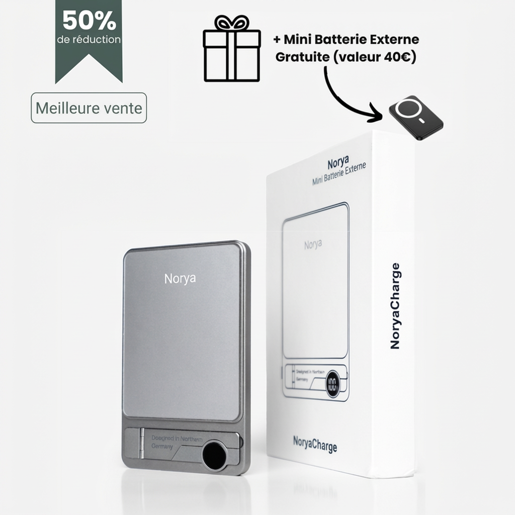 NoryaCharge – La batterie externe magnétique avec protection contre la surchauffe